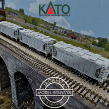 Load image into Gallery viewer, Kato - 38-0102 - Built and Completed - Rake of 3 - A.C.F - 70 Ton Covered Hoppers - Union Pacific - No's. 101, 385 & 419 - HO Gauge