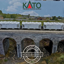 Load image into Gallery viewer, Kato - 38-0102 - Built and Completed - Rake of 3 - A.C.F - 70 Ton Covered Hoppers - Union Pacific - No's. 101, 385 & 419 - HO Gauge