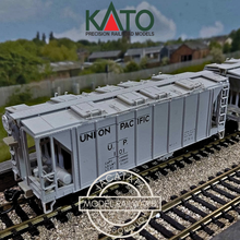 Load image into Gallery viewer, Kato - 38-0102 - Built and Completed - Rake of 3 - A.C.F - 70 Ton Covered Hoppers - Union Pacific - No's. 101, 385 & 419 - HO Gauge