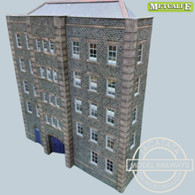 Load image into Gallery viewer, Metcalfe - Constructed - A Pair of Low Relief Grimy Old Mills - Ornate Stone Effect - Card Construction Kit Built - OO/HO Gauge