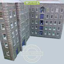 Load image into Gallery viewer, Metcalfe - Constructed - A Pair of Low Relief Grimy Old Mills - Ornate Stone Effect - Card Construction Kit Built - OO/HO Gauge