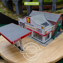 Load image into Gallery viewer, Metcalfe - Constructed - Service Station/Garage - Card Construction Kit Built - OO/HO Gauge