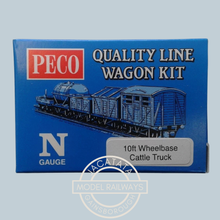 Load image into Gallery viewer, Peco - Quality Line - Wagon Kit - KNR-45 - 10ft Wheelbase - Cattle Truck - Plastic Kit - N Gauge