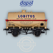 Load image into Gallery viewer, Dapol - 4F-058-005 - 14 Ton - Tank Wagon - Class A - Tank Wagon - Lobitos - Blue/Red Shade - Stone 107 - No.106 - 1:76 Scale - OO Gauge