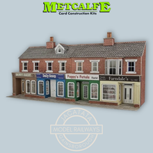 Load image into Gallery viewer, Metcalfe P0272 - Terraced Shop Fronts - Low Relief - Red Bick - Card Construction Kit - OO/HO Gauge