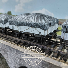 Load image into Gallery viewer, Skytrex - SMR 28 - BR Five Plank Open Wagon with Tarpaulin Covered Load - O Gauge - Choice of 3