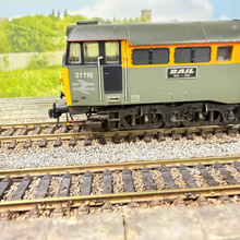 Load image into Gallery viewer, Class 31 - 31116 - With Lights - Rail 1981-1991 - Dutch Grey and Yellow Livery - Weathered - Locomotive - OO Gauge - DCC Fitted
