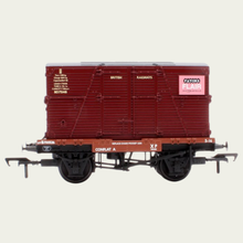 Load image into Gallery viewer, Bachmann Branchline - 37-2023K  - 12T - Conflat A Wagon - 'Patons' BD Container - BR Bauxite (Early) - B700526 - OO Gauge

