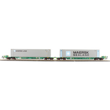 Load image into Gallery viewer, 37-313 - Twin Pack Bachmann Intermodal Bogie Wagons with Two 45ft Containers - OO Gauge
