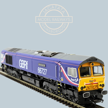 Load image into Gallery viewer, Hattons Originals - H4-66-024 - Class 66 - Locomotive -  First Group Livery - Blue With GBRf Branding - Andrew Scott CBE - No. 66727 - OO Gauge - DCC Ready
