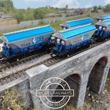 Load image into Gallery viewer, Hornby - R6106 - 14T - Covered China Clay Hopper Wagon - CDA Wagon - ECC International Livery - Silver and Blue - 375007 - OO Gauge
