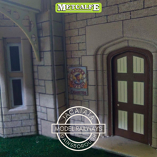 Load image into Gallery viewer, Metcalfe - Constructed - Station with Canopies - Ornate Stone Effect - Card Construction Kit Built - OO/HO Gauge
