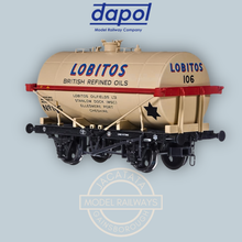 Load image into Gallery viewer, Dapol - 4F-058-005 - 14 Ton - Tank Wagon - Class A - Tank Wagon - Lobitos - Blue/Red Shade - Stone 107 - No.106 - 1:76 Scale - OO Gauge
