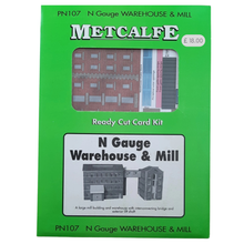 Load image into Gallery viewer, Metcalfe PN107 - Warehouse &amp; Mill - Brick Style - Card Construction Kit - N Scale
