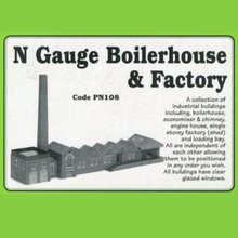 Load image into Gallery viewer, Metcalfe PN108 - Factory &amp; Boilerhouse - Card Construction Kit - N Scale
