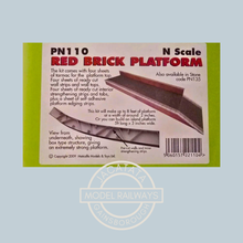 Load image into Gallery viewer, Metcalfe PN110 - Platform - Red Brick Style - Card Construction Kit - N Scale
