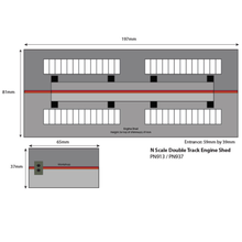 Load image into Gallery viewer, Metcalfe PN913 - Double Track Engine Shed - Red Brick Style - Card Construction Kit - N Scale
