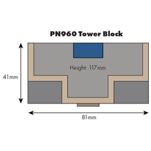Load image into Gallery viewer, Metcalfe  PN960 - Low Relief Tower Block - Card Construction Kit - N Scale

