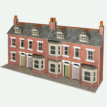 Load image into Gallery viewer, Metcalfe P0302 - Low Relief Terraced House Fronts - Red Brick - Building Kit - OO/HO Scale
