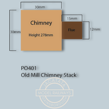 Load image into Gallery viewer, Metcalfe P0401 - Old Mill Chimney Stack - Card Construction Kit - OO/HO Scale
