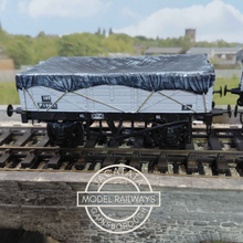 Load image into Gallery viewer, Skytrex - BR Five Plank Open Wagon with Tarpaulin Cover - O Gauge - Choice of 3 (2 Running Numbers)
